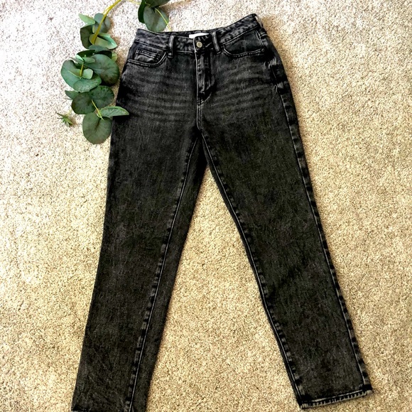PacSun Denim - PACSUN Black Distressed Denim Jeans Size 24x27 Mom Jean Cut!